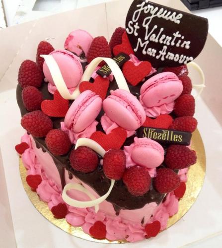 Gâteau Forme Cœur Fruits Heart Frut Framboise Fraise