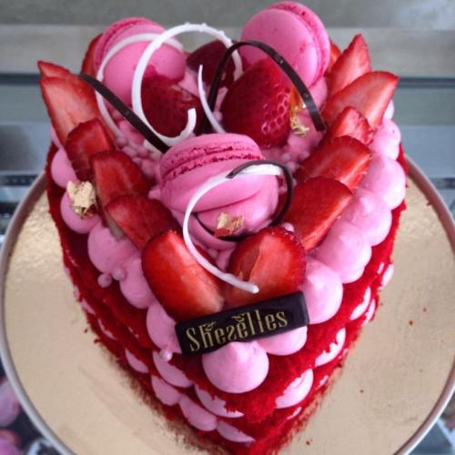 Gâteau Forme Cœur Fruits Heart Frut Framboise Fraise