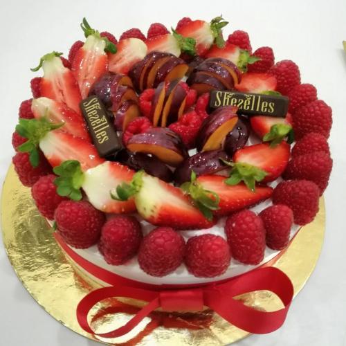 Gâteau Forme Cœur Fruits Heart Frut Framboise Fraise