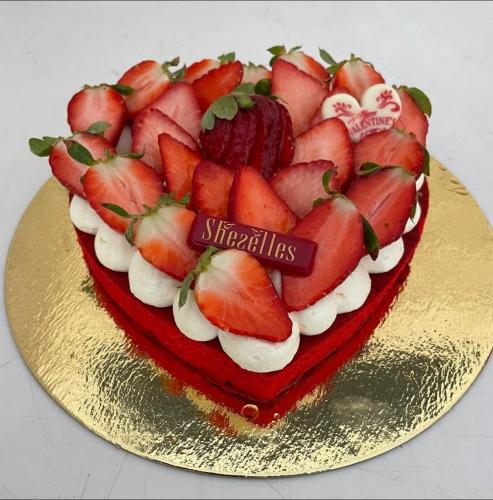 Gâteau Forme Cœur Fruits Heart Frut Framboise Fraise