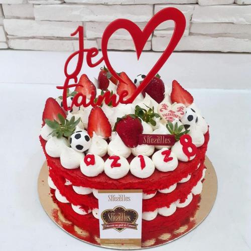 Gâteau Forme Cœur Fruits Heart Frut Framboise Fraise