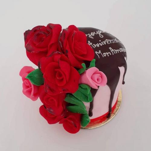 Gâteau Individuel Saint Valentin Amour Gâteau Couple Amoureux Une Deux Personnes