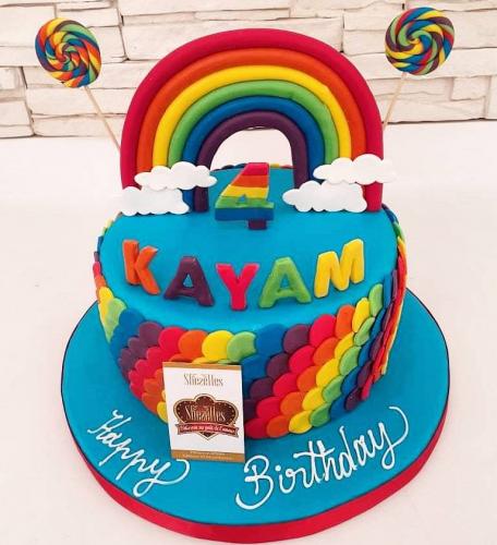 Gâteau Anniversaire Thème Personnalise Gâteau Arc en Ciel 