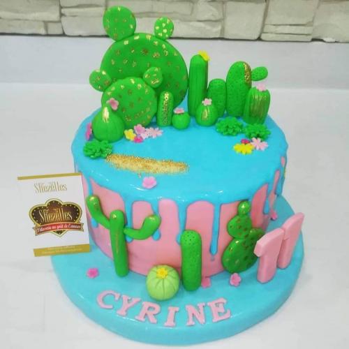 Gâteau Anniversaire Thème Personnalise Gâteau  Cactus 