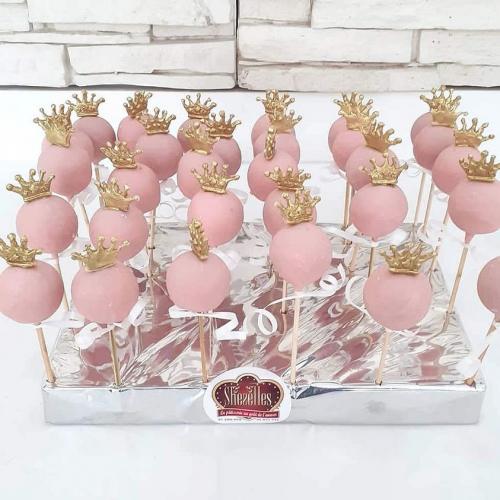 Cakepops pops gateau cakepops anniversaire personnalise theme couronne princesse 