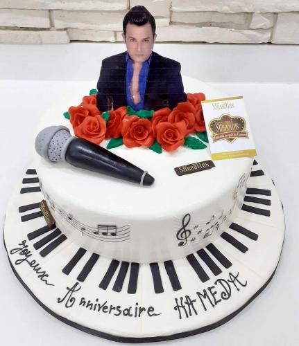 Gâteau anniversaire musique gâteau spécial musique micro piano musicien 