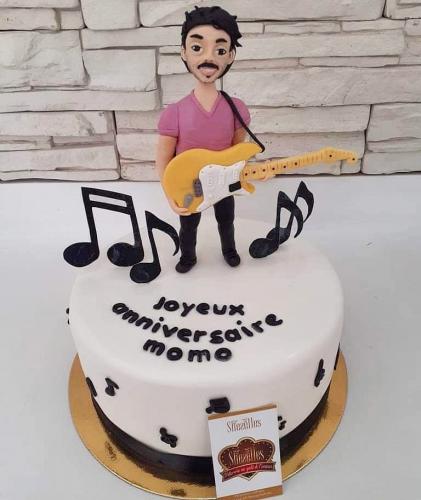 Gâteau anniversaire musique gâteau spécial musique musicien guitariste 