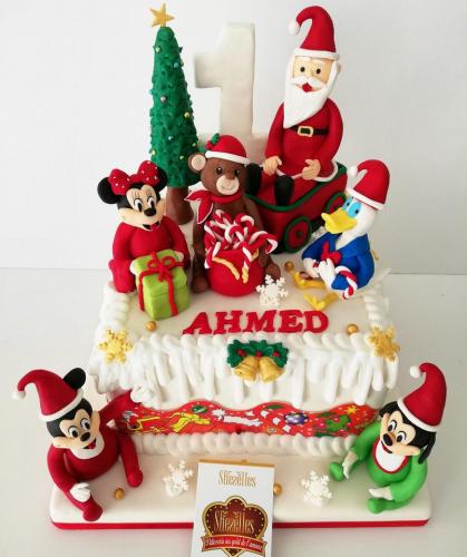 gateau noel gateau personnalise 3d noel sapin bonhomme neige traineau neige jolie gateau noel 012