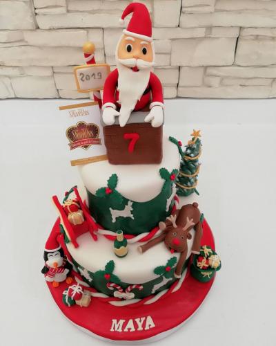 gateau noel gateau personnalise 3d noel sapin bonhomme neige traineau neige jolie gateau noel 018