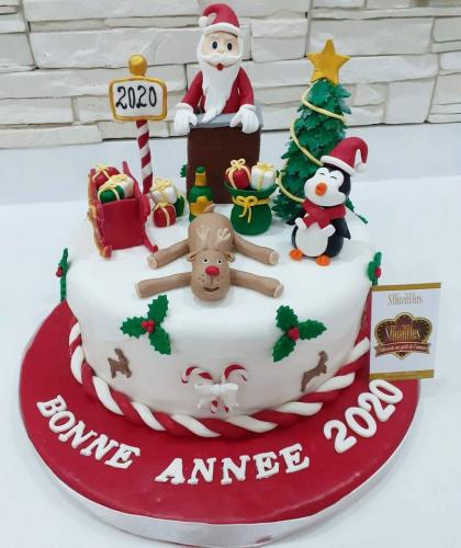 gateau noel gateau personnalise 3d noel sapin bonhomme neige traineau neige jolie gateau noel 022