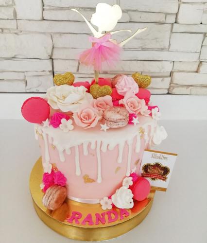 Gâteau anniversaire femme fleurs florale chic luxe gâteau femme chic fleurs jolie modèle