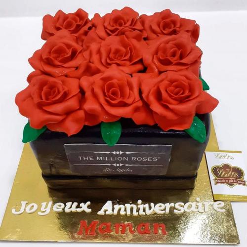 Gâteau anniversaire femme fleurs florale chic luxe gâteau femme chic fleurs jolie modèle