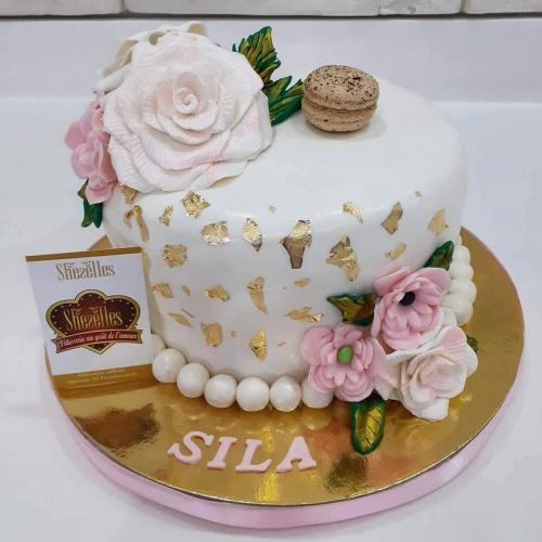 Gâteau anniversaire femme fleurs florale chic luxe gâteau femme chic fleurs jolie modèle