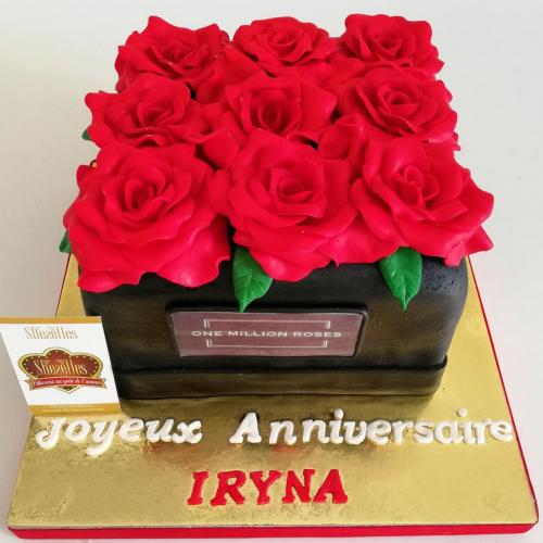 Gâteau anniversaire femme fleurs florale chic luxe gâteau femme chic fleurs jolie modèle