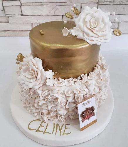 Gâteau anniversaire femme fleurs florale chic luxe gâteau femme chic fleurs jolie modèle