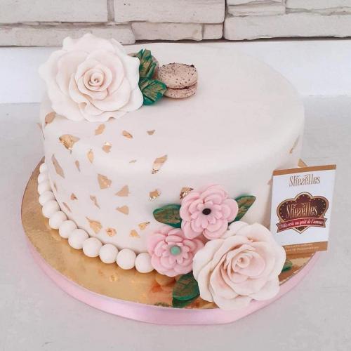 Gâteau anniversaire femme fleurs florale chic luxe gâteau femme chic fleurs jolie modèle