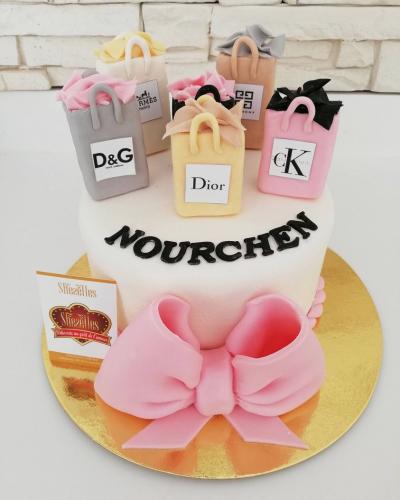 Gâteau anniversaire sac shopping gâteau sac main dior chanel louis vuiton YSL