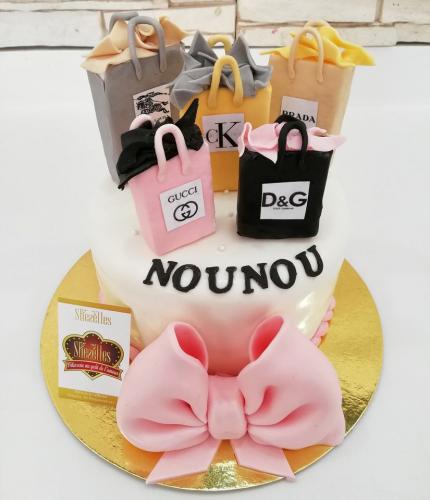 Gâteau anniversaire sac shopping gâteau sac main dior chanel louis vuiton YSL