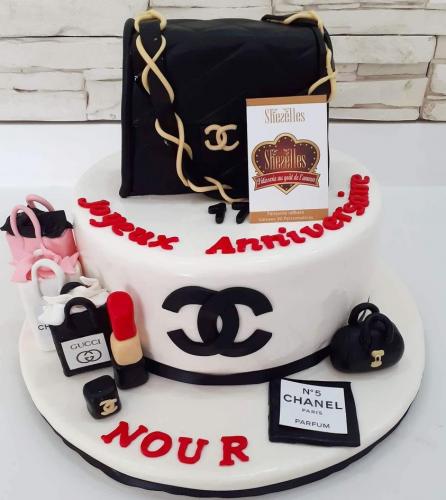 Gâteau anniversaire sac shopping gâteau sac main dior chanel louis vuiton YSL