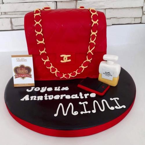 Gâteau anniversaire sac shopping gâteau sac main dior chanel louis vuiton YSL