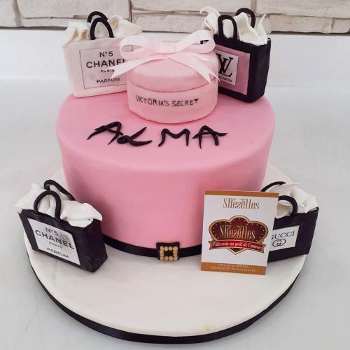 Gâteau anniversaire sac shopping gâteau sac main dior chanel louis vuiton YSL