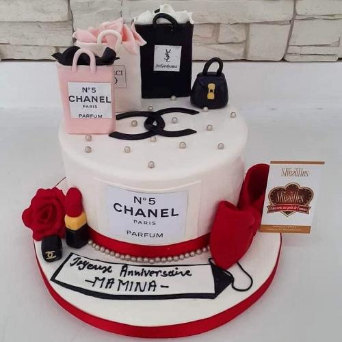 Gâteau anniversaire sac shopping gâteau sac main dior chanel louis vuiton YSL