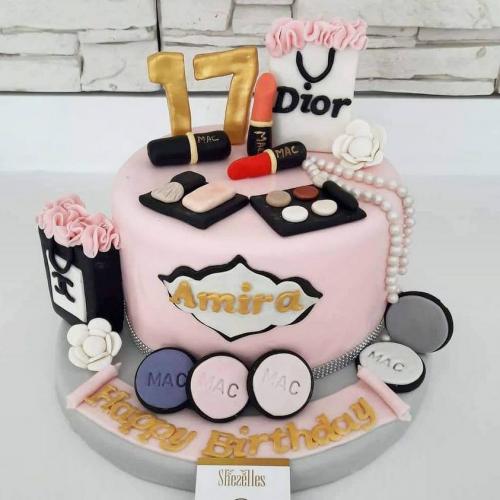 Gâteau pour femme chic luxe maquillage femme gâteau saint valentin femme love amour dior lv ysl luxe