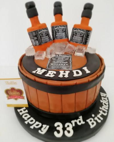 Gâteau anniversaire pour homme chic gâteau bière alcool whisky gâteau vodka jackdaniel seau glaçon