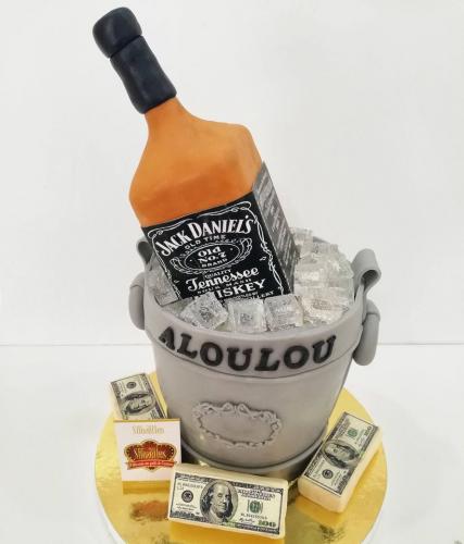 Gâteau anniversaire pour homme chic gâteau bière alcool whisky gâteau vodka jackdaniel seau glaçon