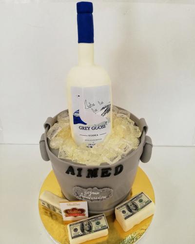 Gâteau anniversaire pour homme chic gâteau bière alcool whisky gâteau vodka jackdaniel seau glaçon