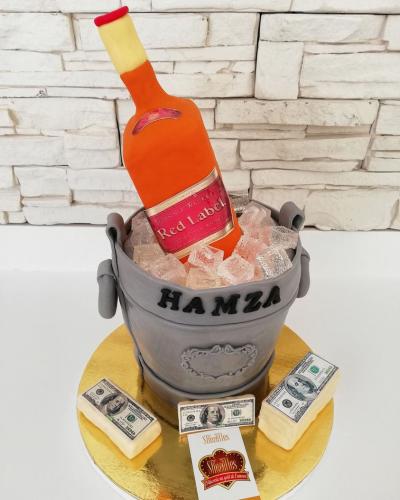 Gâteau anniversaire pour homme chic gâteau bière alcool whisky gâteau vodka jackdaniel seau glaçon