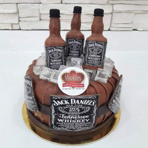 Gâteau anniversaire pour homme chic gâteau bière alcool whisky gâteau vodka jackdaniel seau glaçon