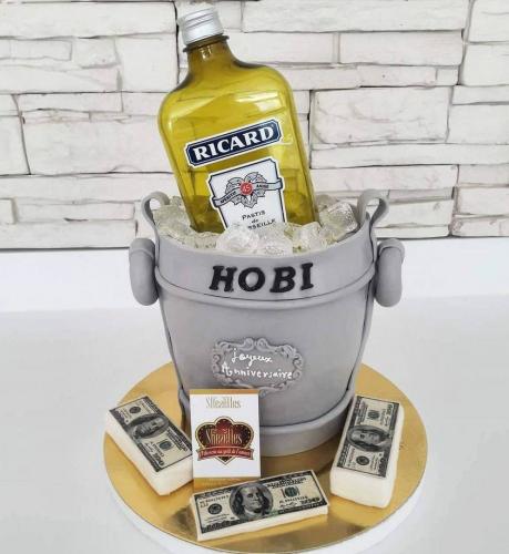 Gâteau anniversaire pour homme chic gâteau bière alcool whisky gâteau vodka jackdaniel seau glaçon