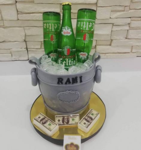 Gâteau anniversaire pour homme chic gâteau bière alcool whisky gâteau vodka jackdaniel seau glaçon