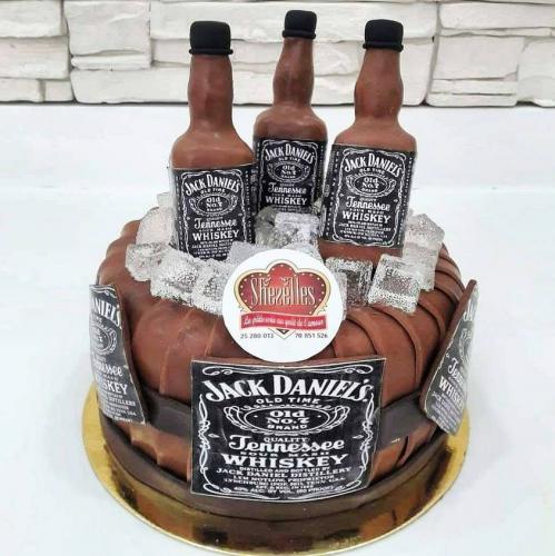 Gâteau anniversaire pour homme chic gâteau bière alcool whisky gâteau vodka jackdaniel seau glaçon