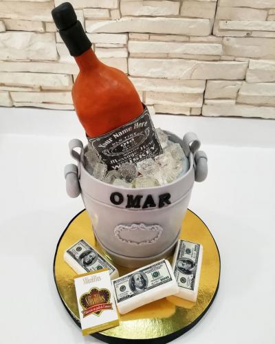 Gâteau anniversaire pour homme chic gâteau bière alcool whisky gâteau vodka jackdaniel seau glaçon