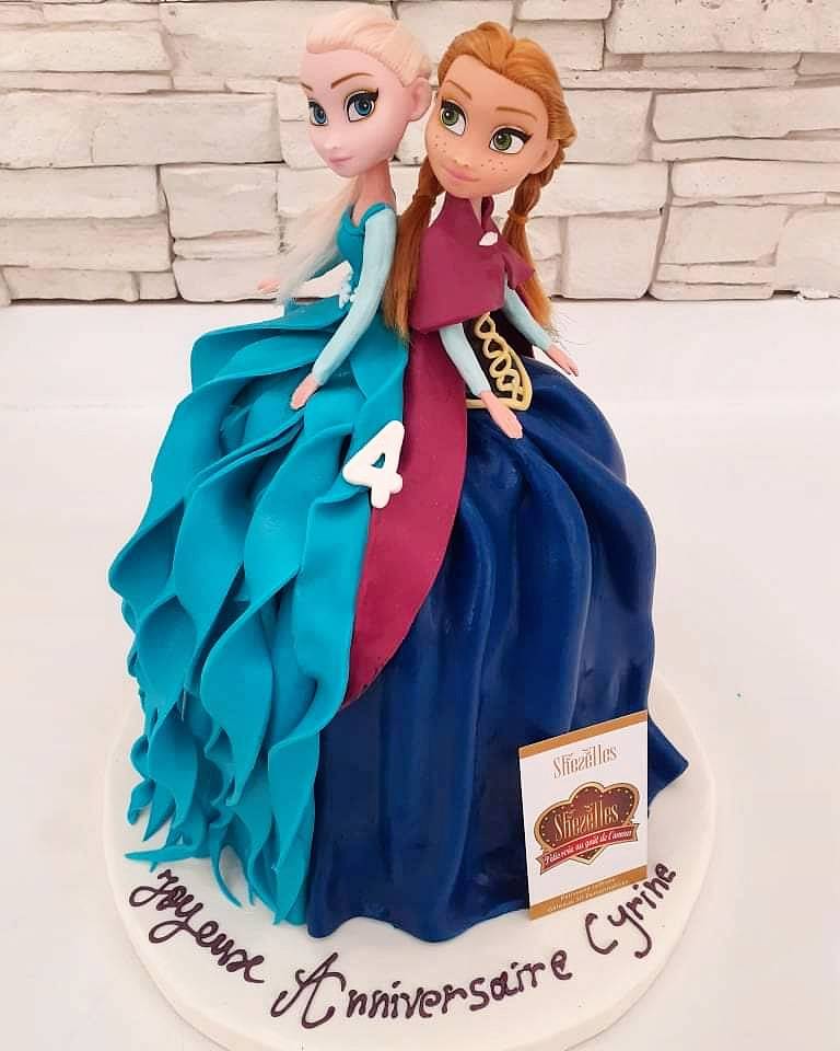 Gâteau figurines Anna & Elsa de la Reine des Neiges® 🍰
