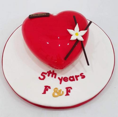 Gâteau Anniversaire Forme Cœur Heart Love Saint Valentin 