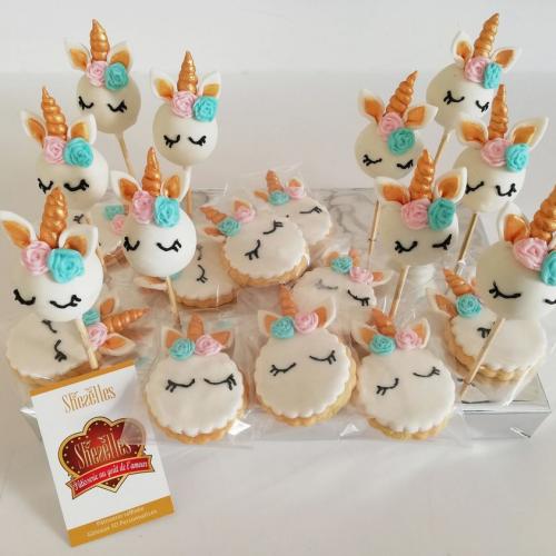 Cakepops pops gateau cakepops anniversaire personnalise theme Licorne 