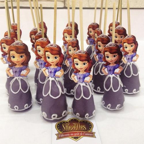 Cakepops pops gateau cakepops anniversaire personnalise theme Princesse Sofia 