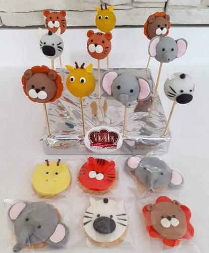 Cakepops pops gateau cakepops anniversaire personnalise theme animaux jungle roi lion 