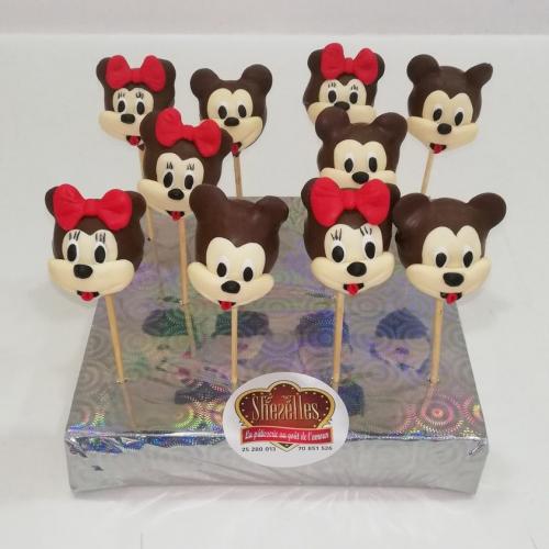 Cakepops pops gateau cakepops anniversaire personnalise theme mickey minnie mouse 