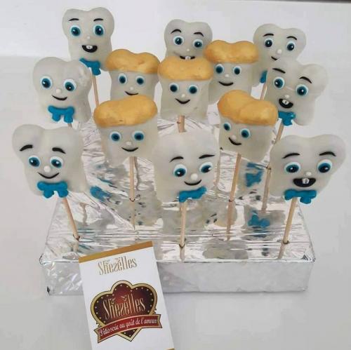 Cakepops pops gateau cakepops anniversaire personnalise theme premiere dent first tooth 