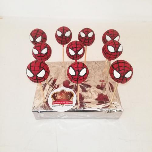 Cakepops pops gateau cakepops anniversaire personnalise theme spiderman 