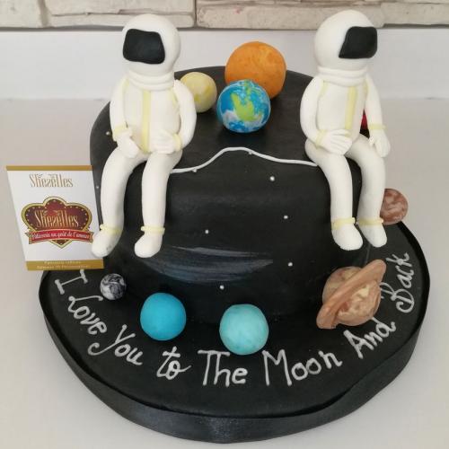 Gâteau pour entreprise société gâteau société travail astronaute astres 