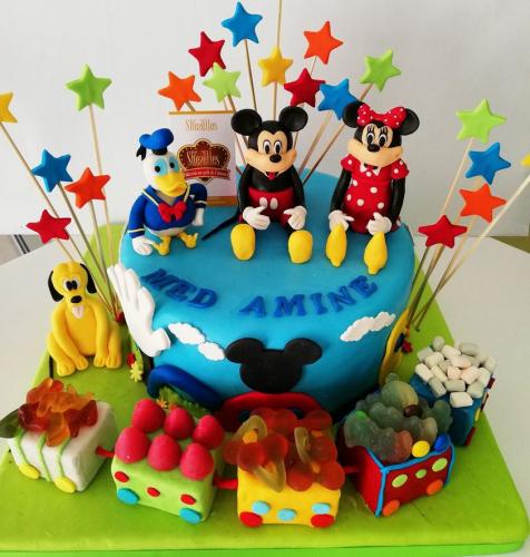 Gâteau anniversaire Mickey Mouse Donald Pluto Minnie gâteau Mickey