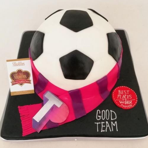 Gateau anniversaire sport foot basket tennis terrain foot Club Africain Espérance Sportif Tunis Etoile Sahel Ronaldo PSG OM Real Madrid