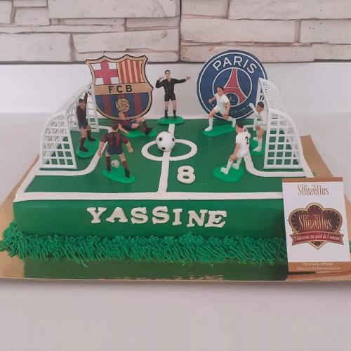 Gateau anniversaire sport foot basket tennis terrain foot Club Africain Espérance Sportif Tunis Etoile Sahel Ronaldo PSG OM Real Madrid