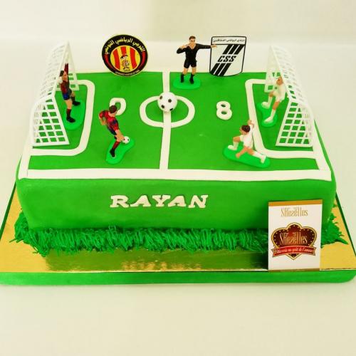 Gateau anniversaire sport foot basket tennis terrain foot Club Africain Espérance Sportif Tunis Etoile Sahel Ronaldo PSG OM Real Madrid