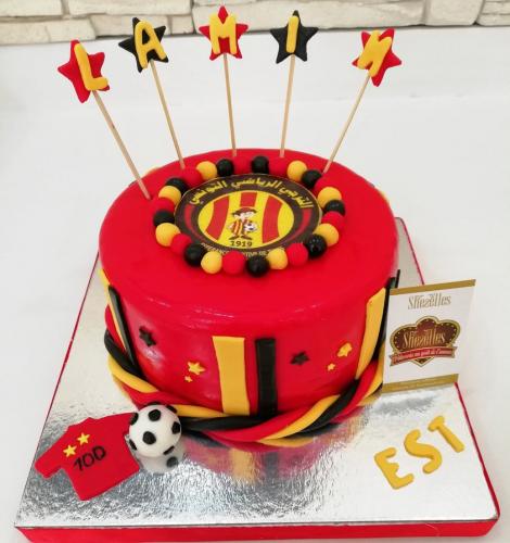 Gateau anniversaire sport foot basket tennis terrain foot Club Africain Espérance Sportif Tunis Etoile Sahel Ronaldo PSG OM Real Madrid